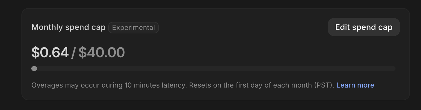 Cost snapshot at 64 US cents